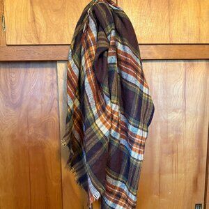 Cozy Fall Plaid Blanket Scarf
